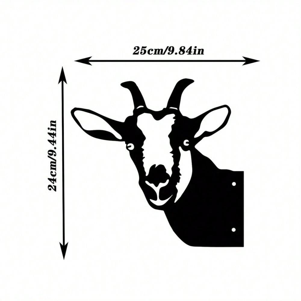 1PC Vintage iron silhouette goat-shaped garden ornament - perfect for farm fence posts, display racks, or as rustic wall decor. This handcrafted plaque adds charming rustic flair to homes, rooms, and outdoor spaces.Suitable for garden、jardin、garten，garden Secondary image