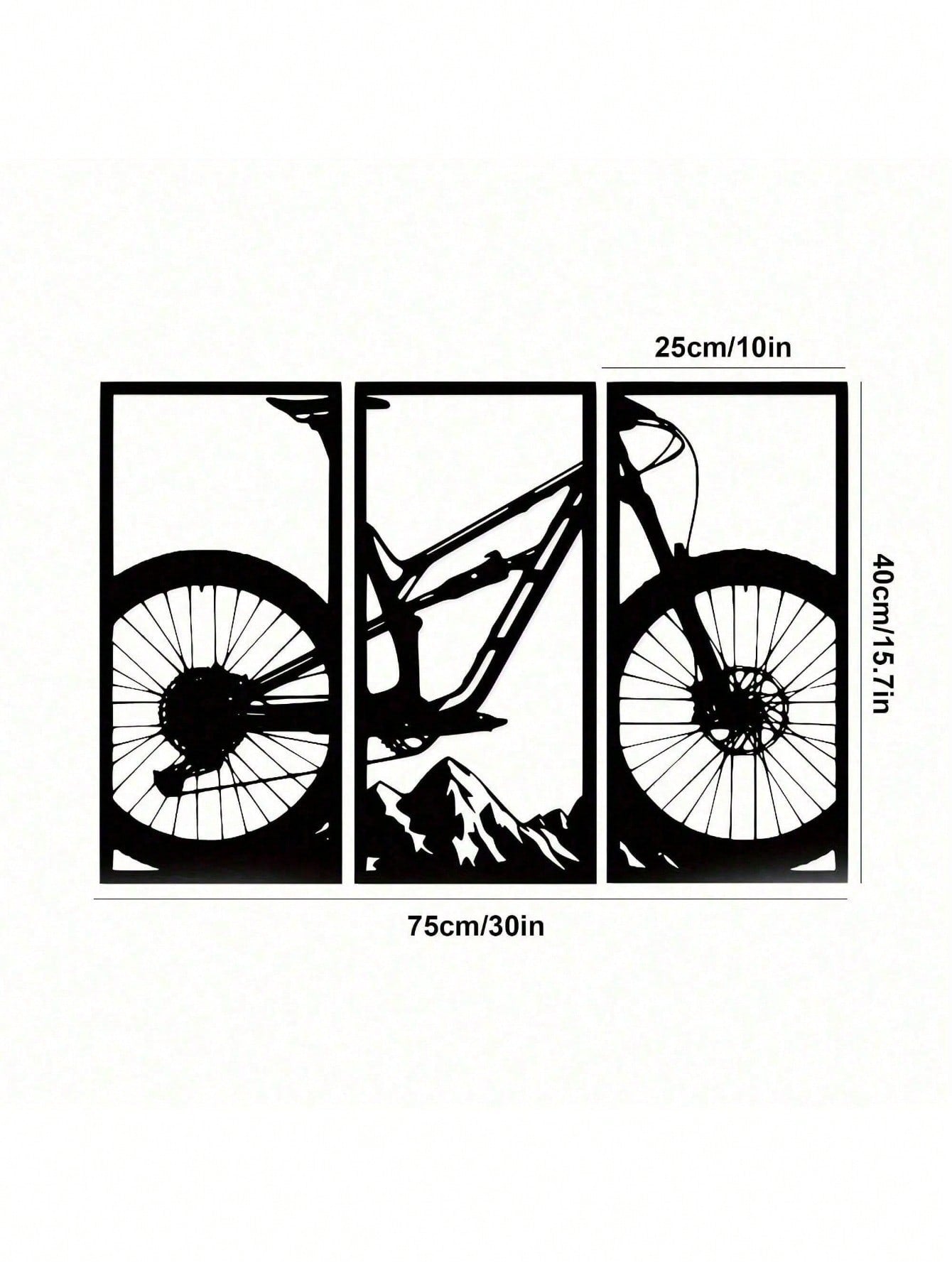 3pcs Mountain Bike/Musical Instruments Music Style Metal Wall Decor Home Living Room Office Music Classroom Restaurant Hanging Outdoor and Indoor Wall Decor，Suitable for modern home decor