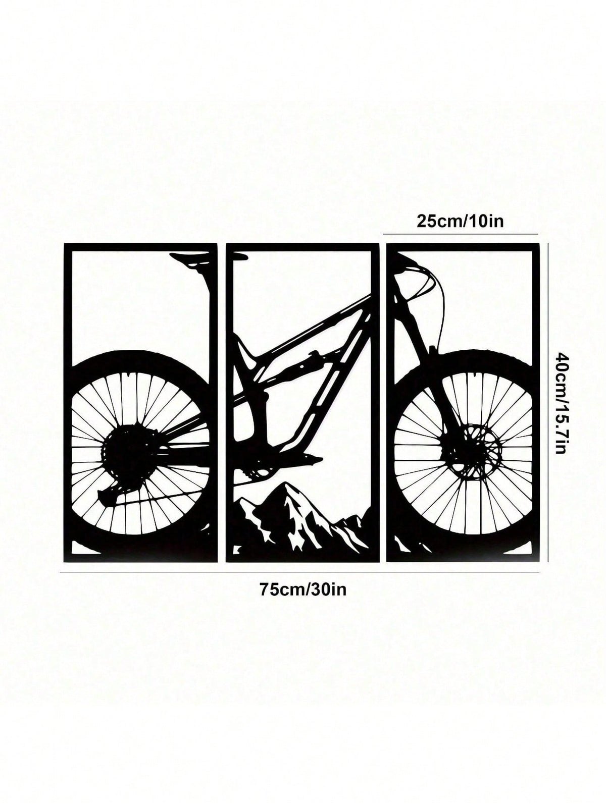 3pcs Mountain Bike/Musical Instruments Music Style Metal Wall Decor Home Living Room Office Music Classroom Restaurant Hanging Outdoor and Indoor Wall Decor，Suitable for modern home decor