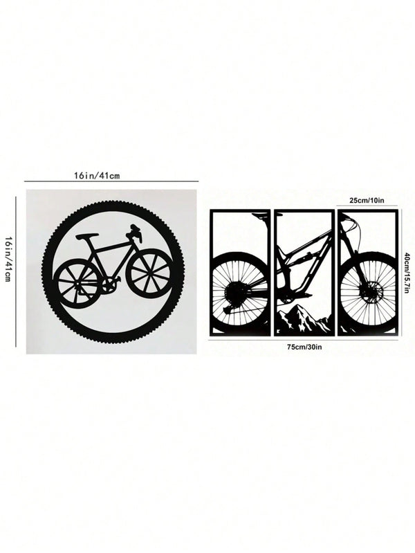 3pcs Mountain Bike/Musical Instruments Music Style Metal Wall Decor Home Living Room Office Music Classroom Restaurant Hanging Outdoor and Indoor Wall Decor，Suitable for modern home decor
