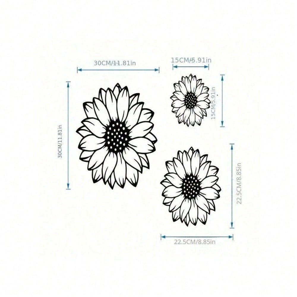 3pcs Sunflower Metal Wall Art - Rustic Garden Decor for Indoor/Outdoor Use, Perfect for Living Room, Bedroom, Terrace, Porch, Fence Hanging, No Power Needed, Garden Wall Art | Sunflower Design