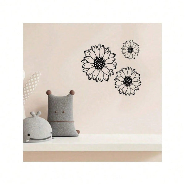 3pcs Sunflower Metal Wall Art - Rustic Garden Decor for Indoor/Outdoor Use, Perfect for Living Room, Bedroom, Terrace, Porch, Fence Hanging, No Power Needed, Garden Wall Art | Sunflower Design