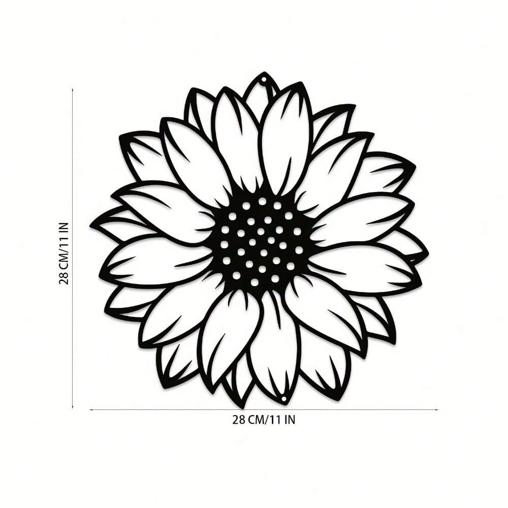 3pcs Sunflower Metal Wall Art - Rustic Garden Decor for Indoor/Outdoor Use, Perfect for Living Room, Bedroom, Terrace, Porch, Fence Hanging, No Power Needed, Garden Wall Art | Sunflower Design