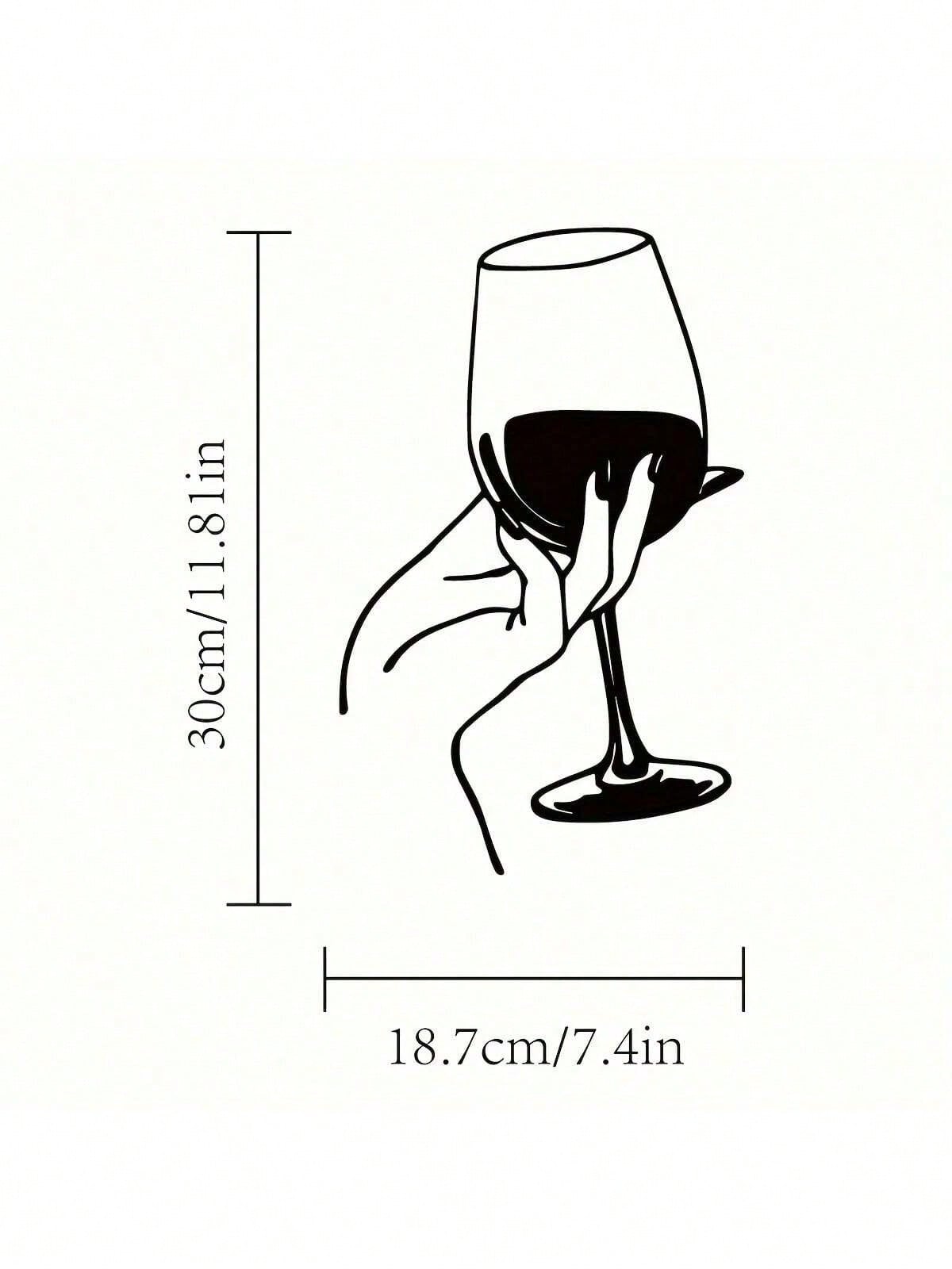 1 Pc Metal Handheld Red Wine Cup Wall Painting Wine Cup Silhouette Bar Decoration Wall Hanging Home Indoor Outdoor Art Wall Decoration Bedroom Decoration Living Room Decoration Restaurant Decoration Study Decoration Metal Pendant,Suitable For Modern Home Secondary image