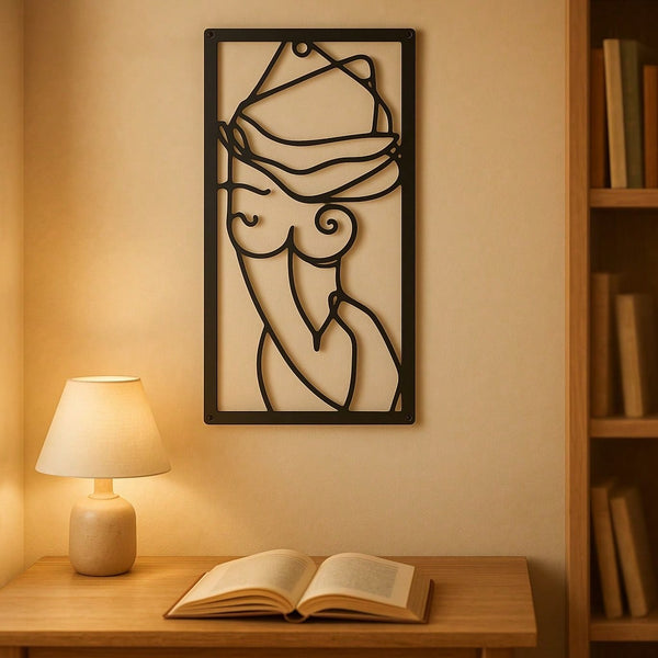 1 piece female sexy dressing room creative metal wall painting, suitable for bedroom and living room, modern simple wall decoration, canvas painting, poster, waterproof, rust-proof, durable