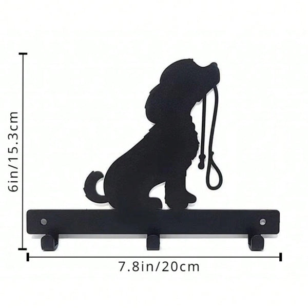 1 Modern Dog Wall Hook - Iron Mounting Hook for Keys, Leads and Hats | Simple pet friendly decor, space saving porch storage rack. Suitable for modern home decor, home decor, room decor, bedroom decor, bathroom decor, waterproof.