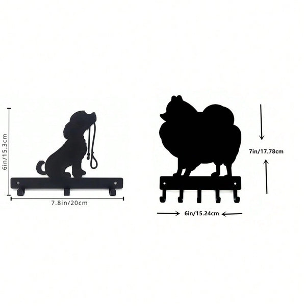1 Modern Dog Wall Hook - Iron Mounting Hook for Keys, Leads and Hats | Simple pet friendly decor, space saving porch storage rack. Suitable for modern home decor, home decor, room decor, bedroom decor, bathroom decor, waterproof.