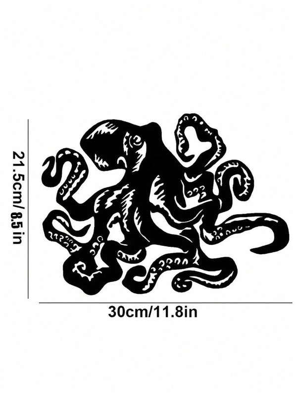1 piece marine themed wall decoration - metal octopus ornament with matte finish. Suitable for bathroom and children's room decoration. Suitable for modern home decoration, home decoration, room decoration, bedroom decoration