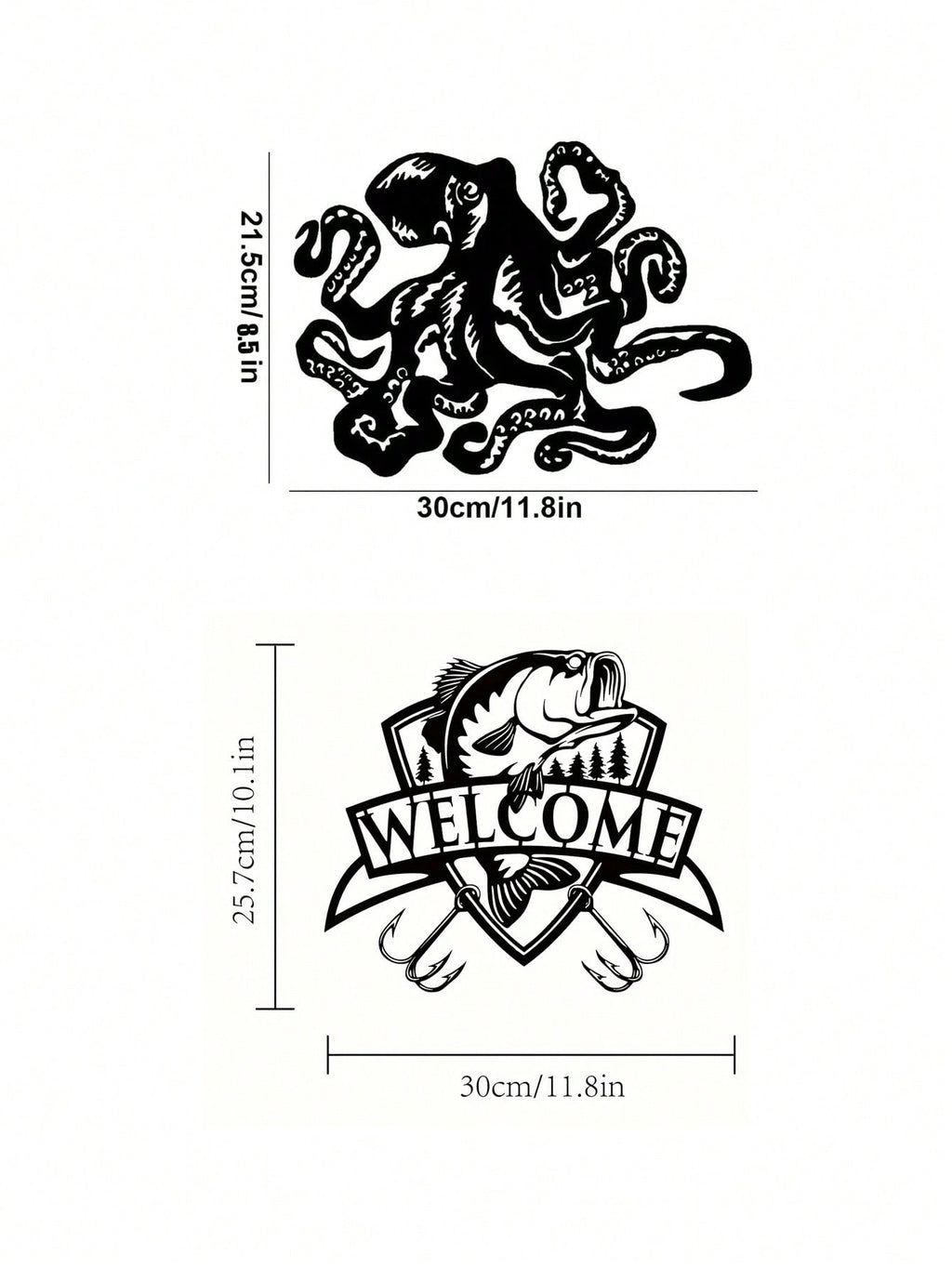 1 piece marine themed wall decoration - metal octopus ornament with matte finish. Suitable for bathroom and children's room decoration. Suitable for modern home decoration, home decoration, room decoration, bedroom decoration