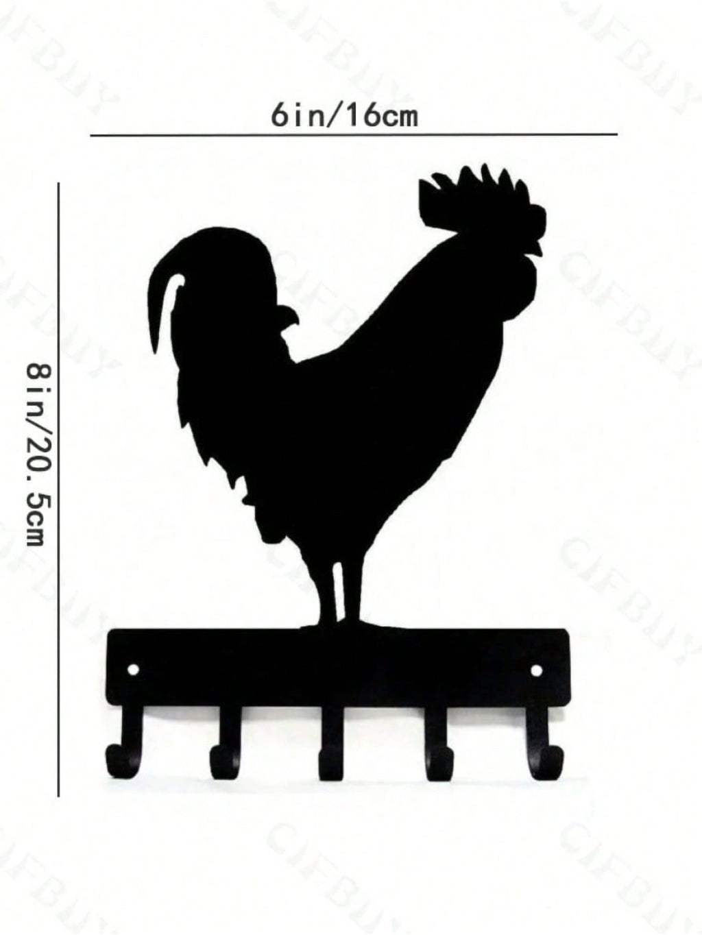 1 PC, Country Chic Decor Midnight Rooster Wall Hook - Matte Black Farm Metal Hanger With Comb Texturing | Rustic Organizer For Keys & Aprons , Applicable To Multiple Areas Such As Lounges And Sleeping Quarters.