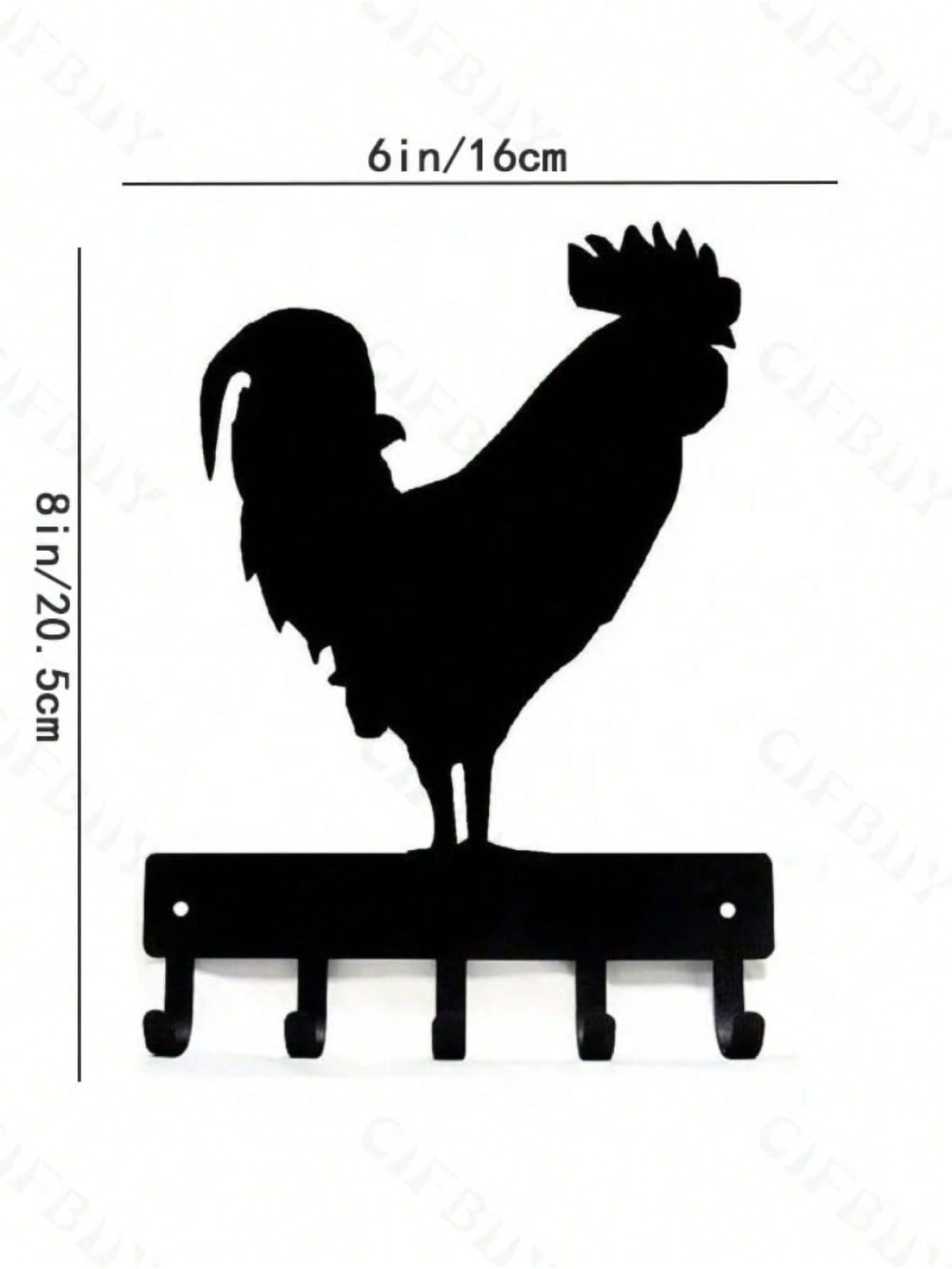 1 PC, Country Chic Decor Midnight Rooster Wall Hook - Matte Black Farm Metal Hanger With Comb Texturing | Rustic Organizer For Keys & Aprons , Applicable To Multiple Areas Such As Lounges And Sleeping Quarters.