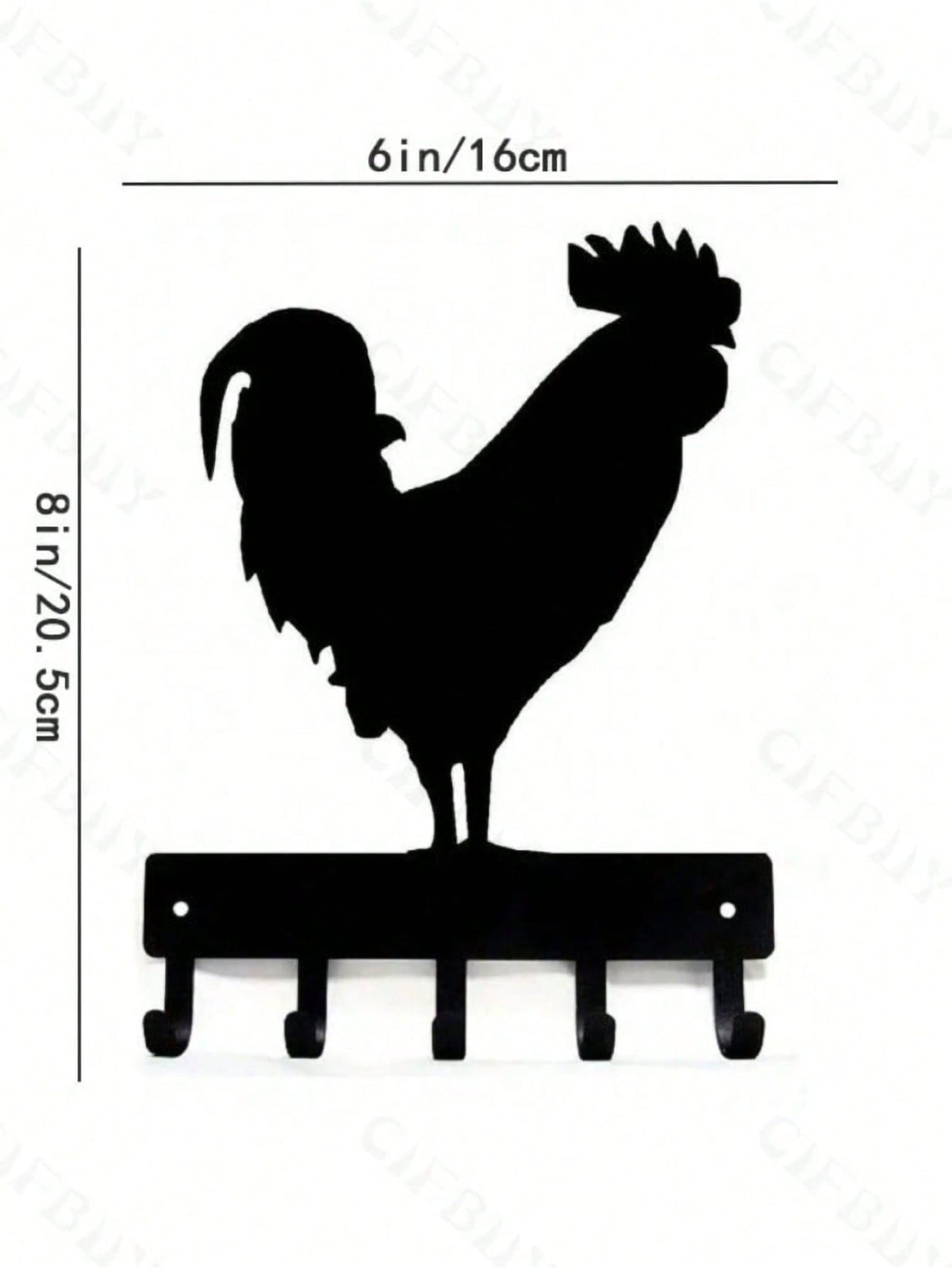 1 PC, Country Chic Decor Midnight Rooster Wall Hook - Matte Black Farm Metal Hanger With Comb Texturing | Rustic Organizer For Keys & Aprons , Applicable To Multiple Areas Such As Lounges And Sleeping Quarters.