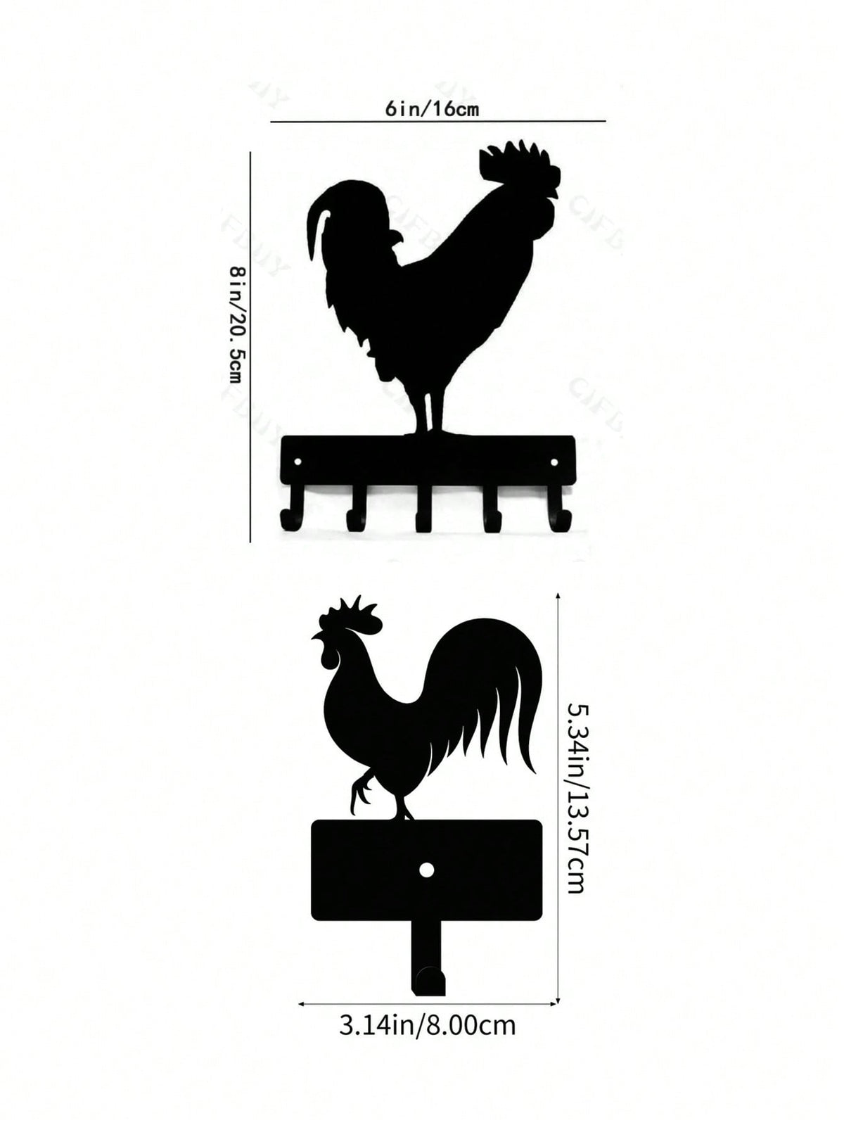 1 PC, Country Chic Decor Midnight Rooster Wall Hook - Matte Black Farm Metal Hanger With Comb Texturing | Rustic Organizer For Keys & Aprons , Applicable To Multiple Areas Such As Lounges And Sleeping Quarters.
