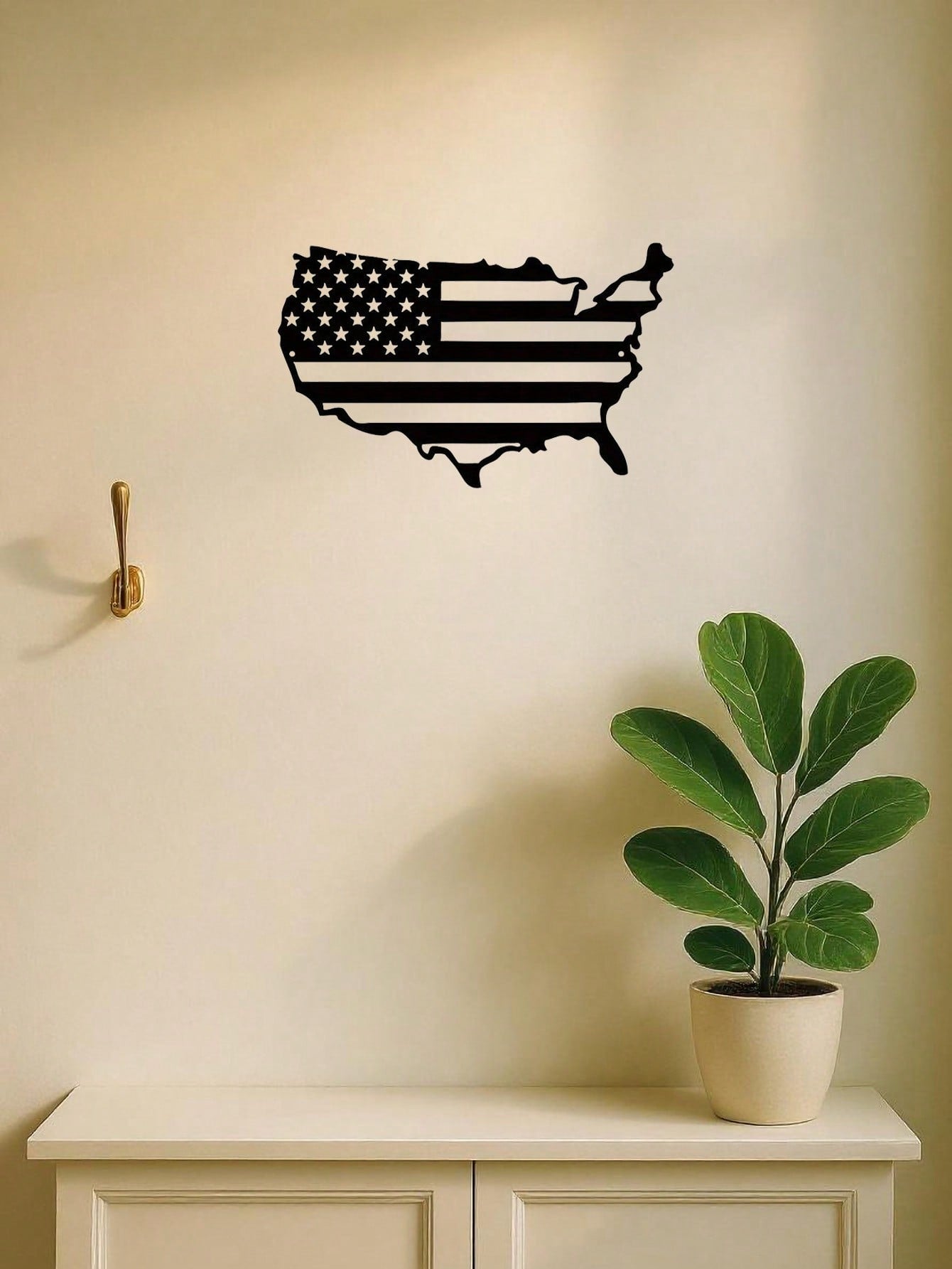 1 PC America Flag Metal Wall Art, United States Map Metal Wall Decor, Patriotic Wall Art America Map, American Flag, Us Map. Suitable For Modern Home Decor, Home Decoration