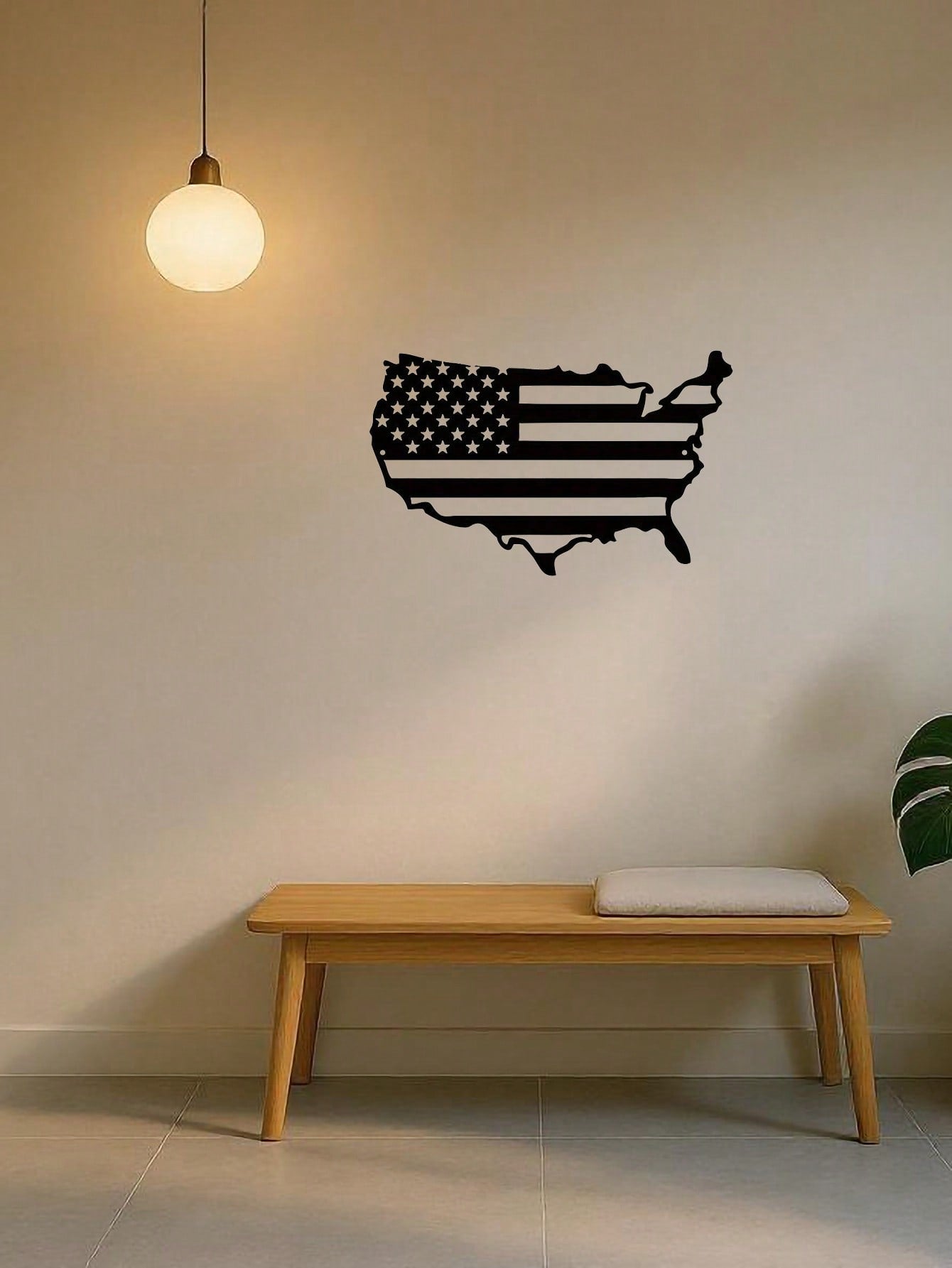 1 PC America Flag Metal Wall Art, United States Map Metal Wall Decor, Patriotic Wall Art America Map, American Flag, Us Map. Suitable For Modern Home Decor, Home Decoration