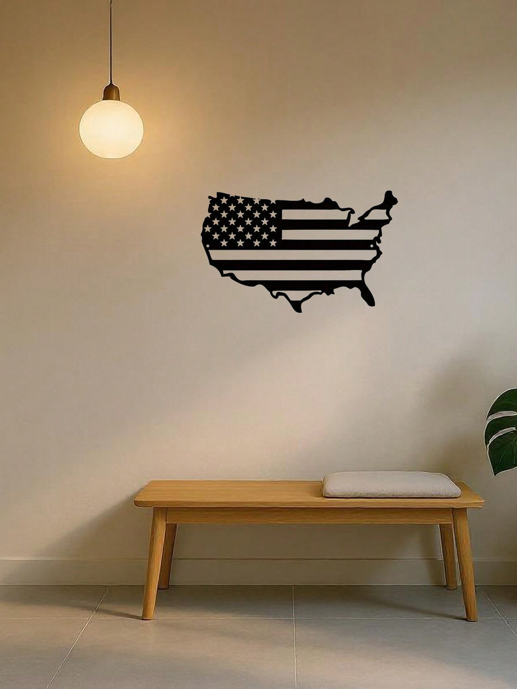 1 PC America Flag Metal Wall Art, United States Map Metal Wall Decor, Patriotic Wall Art America Map, American Flag, Us Map. Suitable For Modern Home Decor, Home Decoration