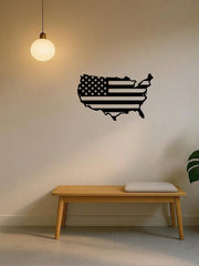 1 PC America Flag Metal Wall Art, United States Map Metal Wall Decor, Patriotic Wall Art America Map, American Flag, Us Map. Suitable For Modern Home Decor, Home Decoration