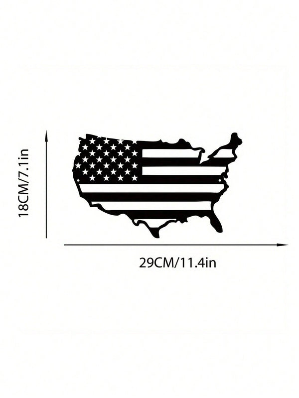 1 PC America Flag Metal Wall Art, United States Map Metal Wall Decor, Patriotic Wall Art America Map, American Flag, Us Map. Suitable For Modern Home Decor, Home Decoration