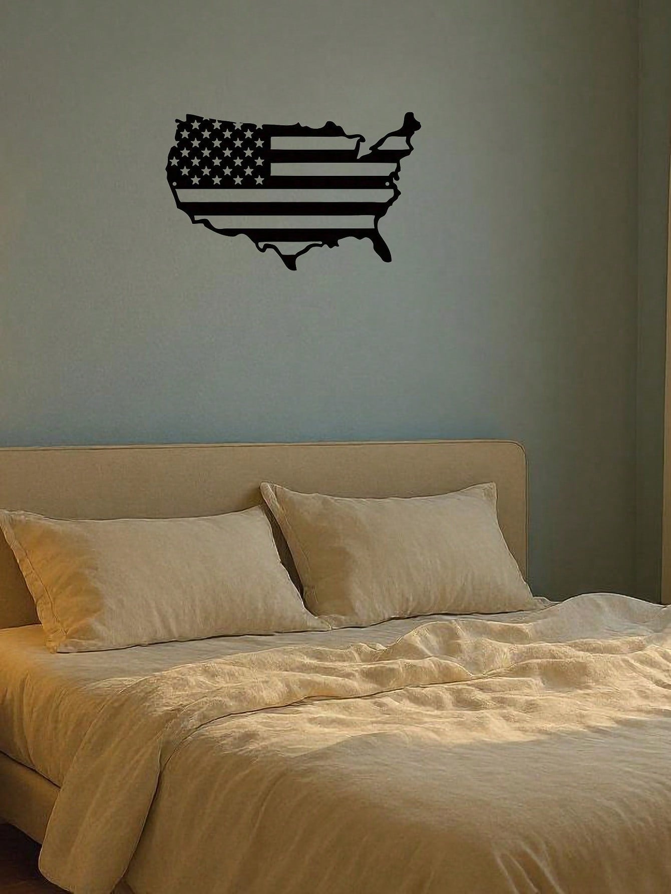 1 PC America Flag Metal Wall Art, United States Map Metal Wall Decor, Patriotic Wall Art America Map, American Flag, Us Map. Suitable For Modern Home Decor, Home Decoration