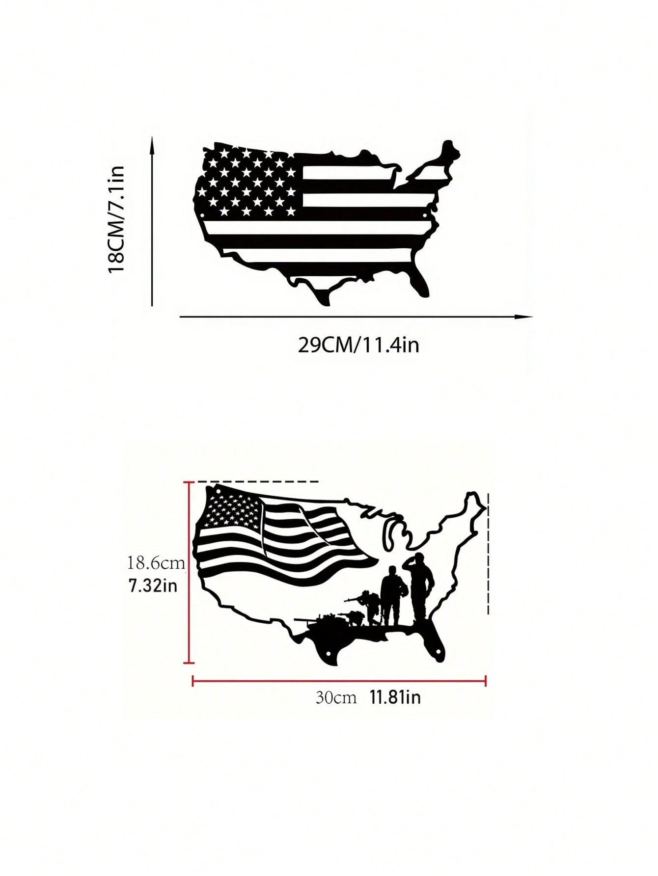 1 PC America Flag Metal Wall Art, United States Map Metal Wall Decor, Patriotic Wall Art America Map, American Flag, Us Map. Suitable For Modern Home Decor, Home Decoration