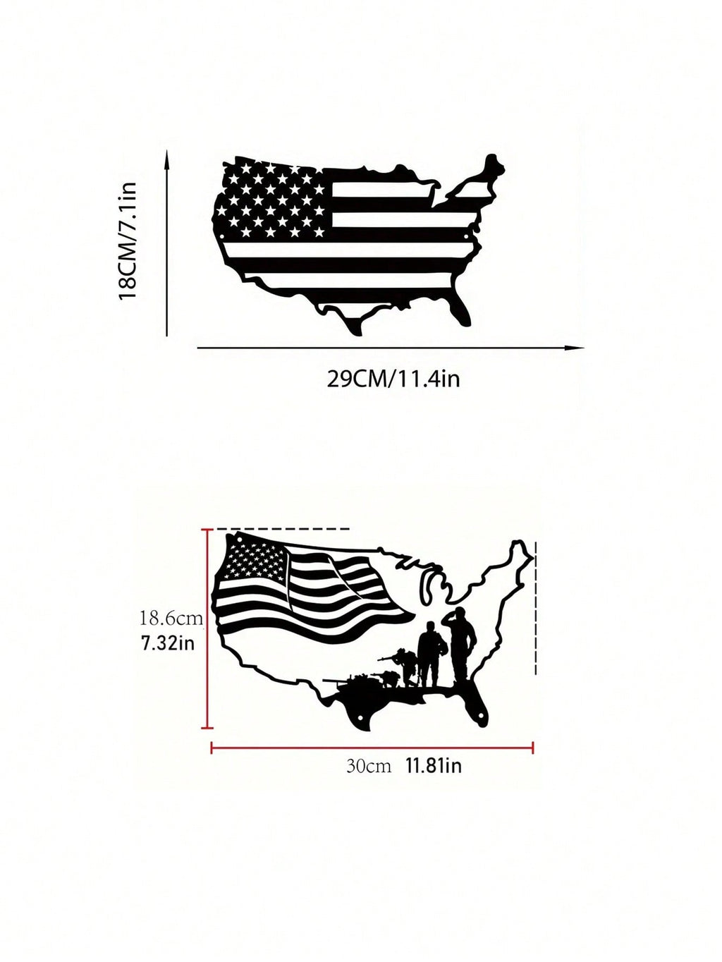 1 PC America Flag Metal Wall Art, United States Map Metal Wall Decor, Patriotic Wall Art America Map, American Flag, Us Map. Suitable For Modern Home Decor, Home Decoration
