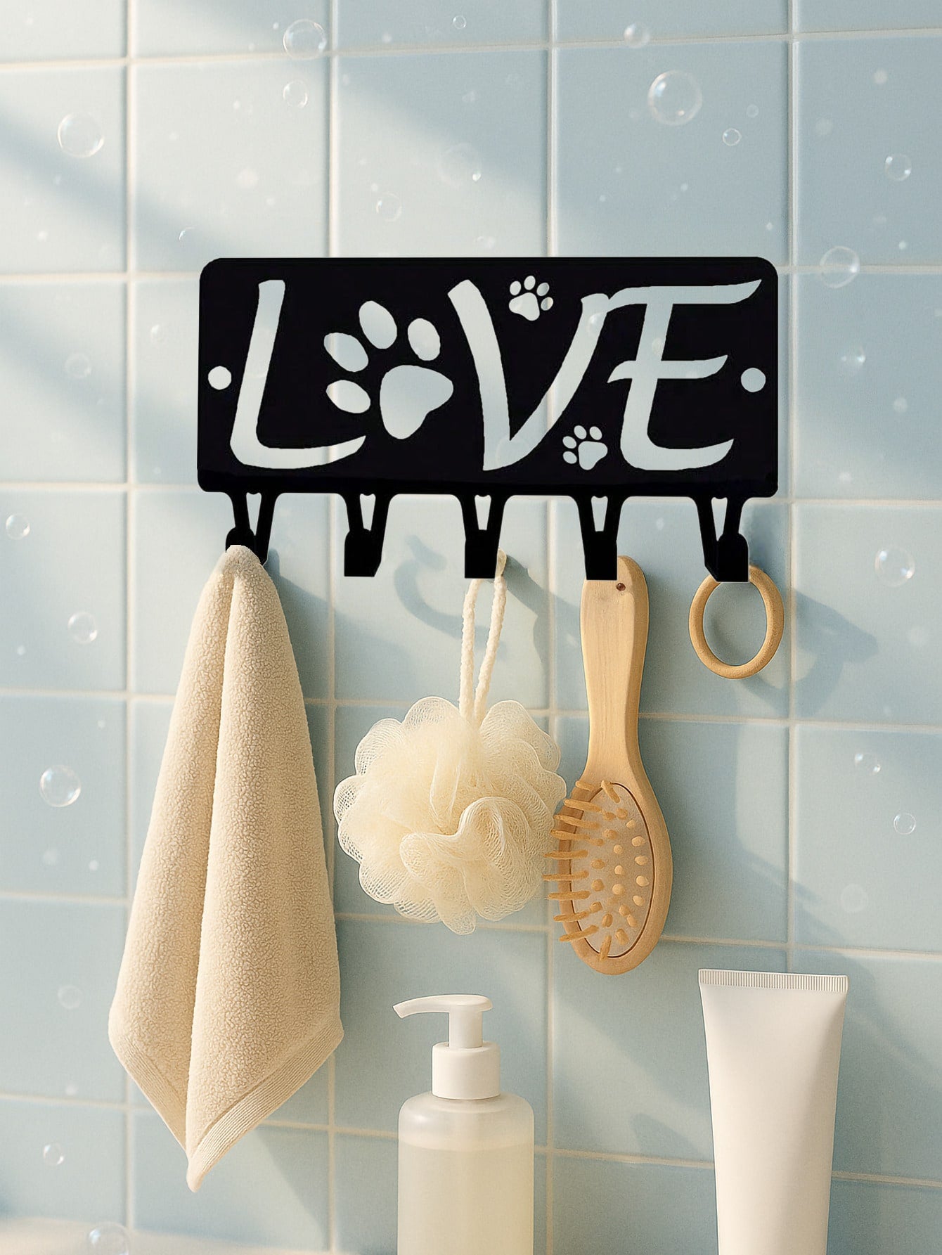 1 PC Purrposeful 'LIVE' Metal Hook,"LIVE" Metal Storage Hook, Suitable For Various Scenes Such As Entrance, Bedroom, Bathroom, Kitchen, Etc., Can Be Used To Hang Clothes, Bags, Towels, Kitchen Utensils, Etc. Categories: Metal Hooks, Storage Supplies
