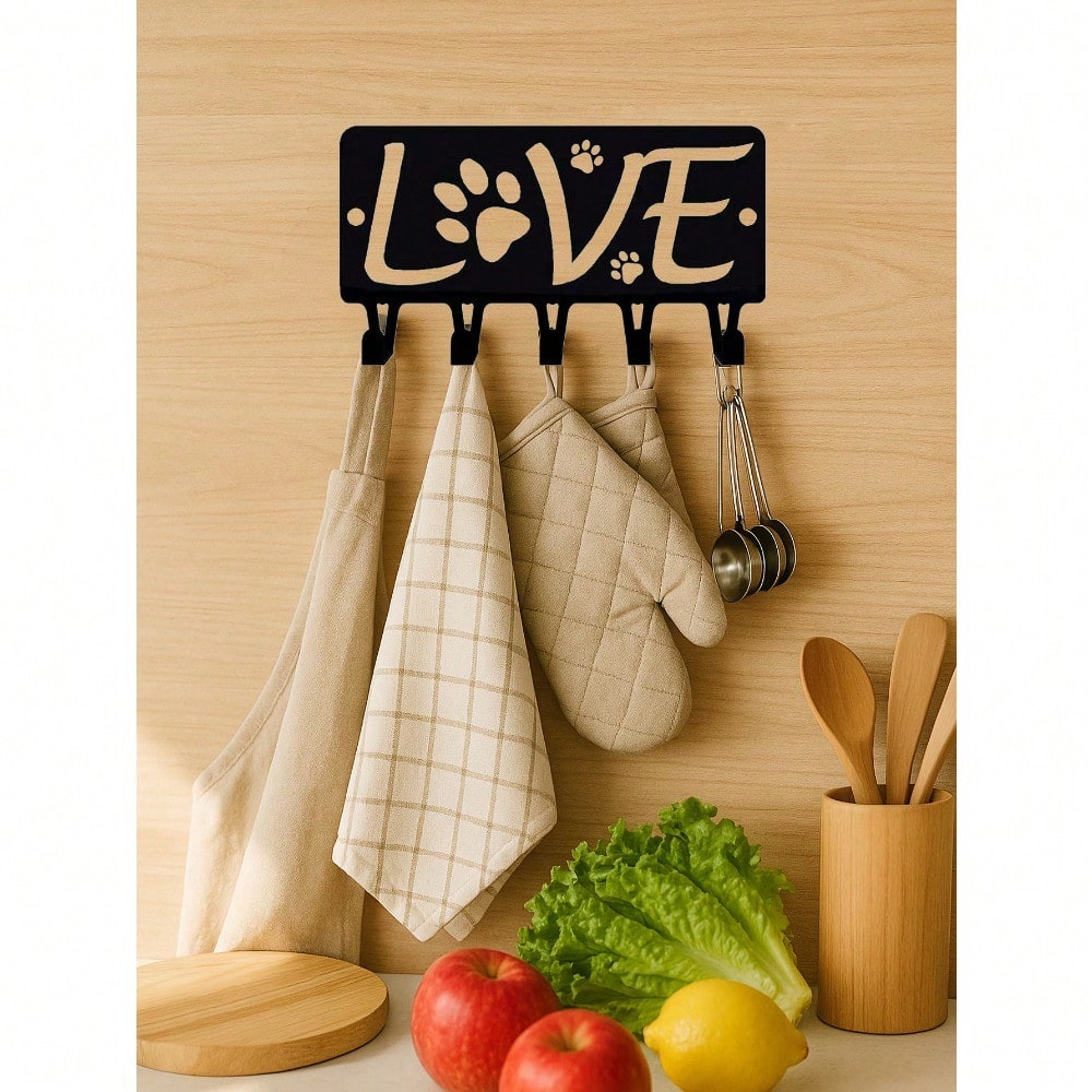 1 PC Purrposeful 'LIVE' Metal Hook,"LIVE" Metal Storage Hook, Suitable For Various Scenes Such As Entrance, Bedroom, Bathroom, Kitchen, Etc., Can Be Used To Hang Clothes, Bags, Towels, Kitchen Utensils, Etc. Categories: Metal Hooks, Storage Supplies