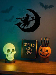 Enchant Your Space With This Exquisite Witch And Moon Metal Wall Art! Crafted With Intricate Details, This Stunning Decor Piece Adds Mystical Charm To Bedrooms, Studies, Or Any Living Area.