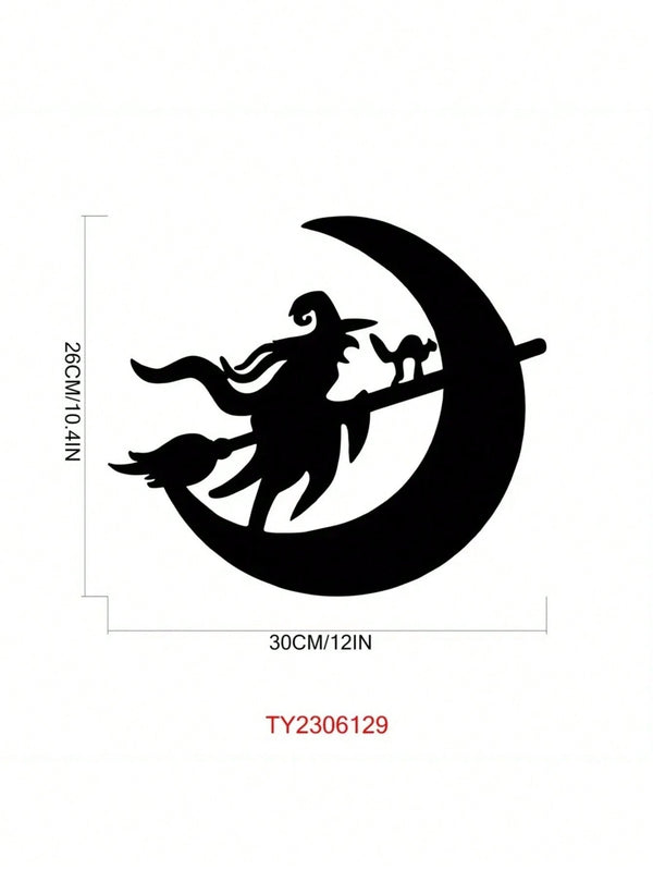 Enchant Your Space With This Exquisite Witch And Moon Metal Wall Art! Crafted With Intricate Details, This Stunning Decor Piece Adds Mystical Charm To Bedrooms, Studies, Or Any Living Area.