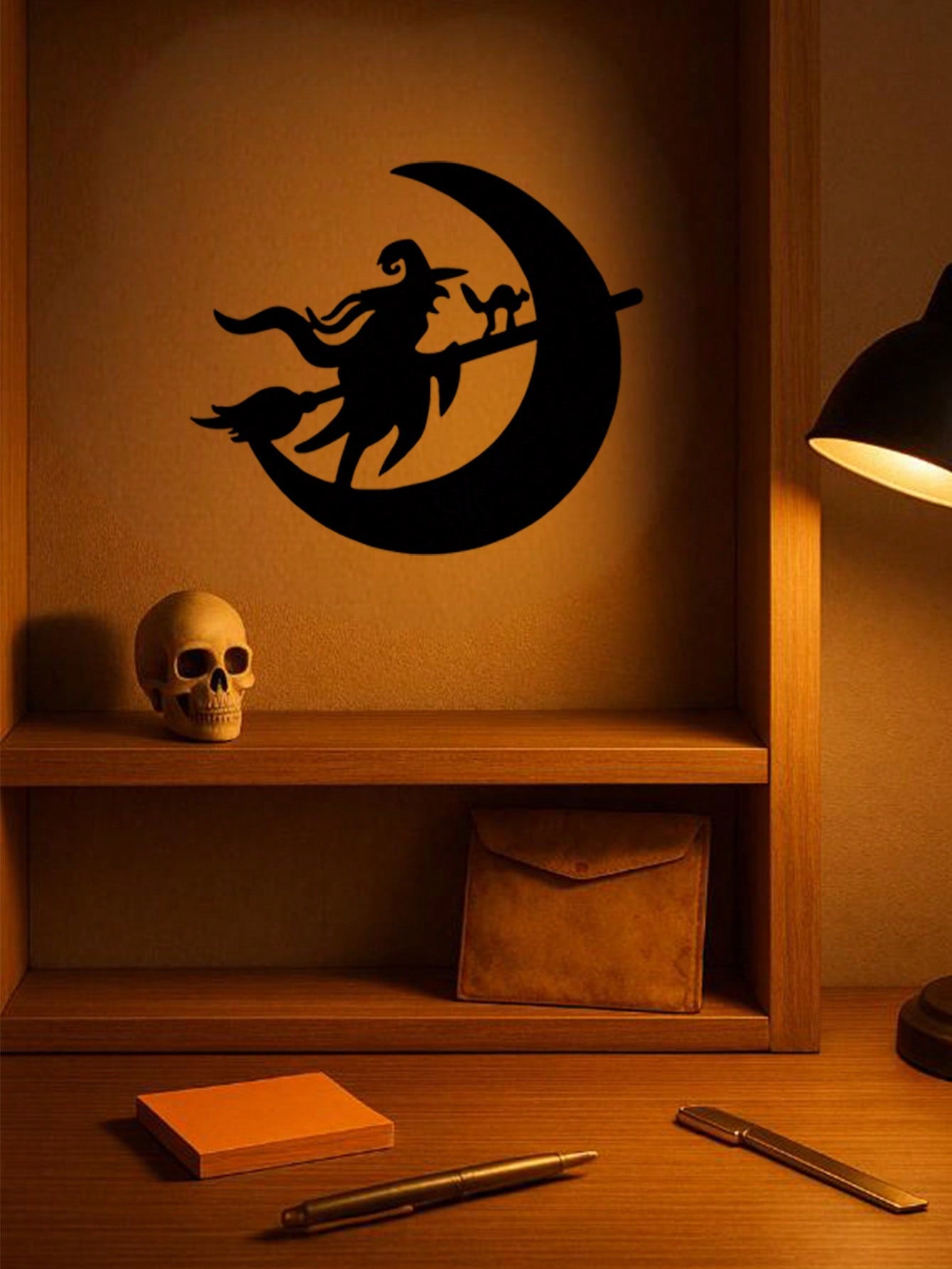 Enchant Your Space With This Exquisite Witch And Moon Metal Wall Art! Crafted With Intricate Details, This Stunning Decor Piece Adds Mystical Charm To Bedrooms, Studies, Or Any Living Area.
