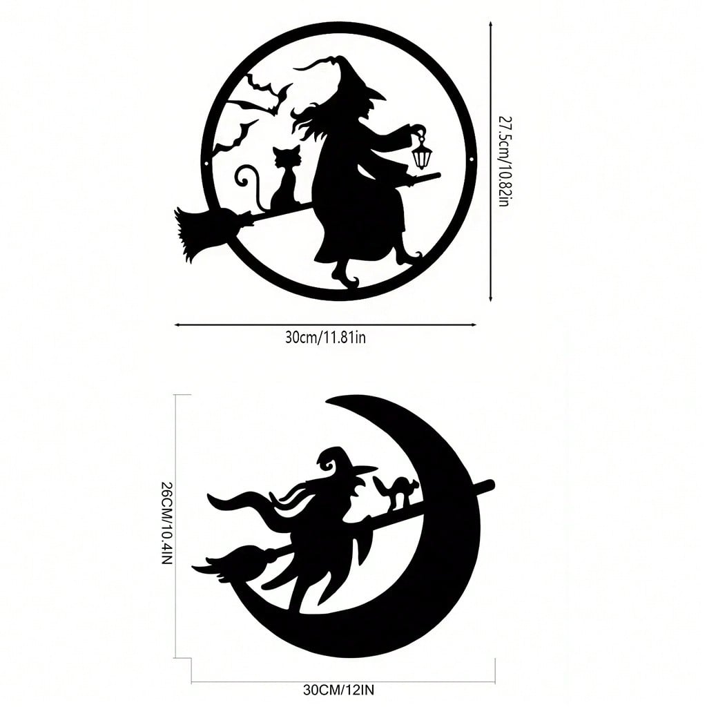 Enchant Your Space With This Exquisite Witch And Moon Metal Wall Art! Crafted With Intricate Details, This Stunning Decor Piece Adds Mystical Charm To Bedrooms, Studies, Or Any Living Area.