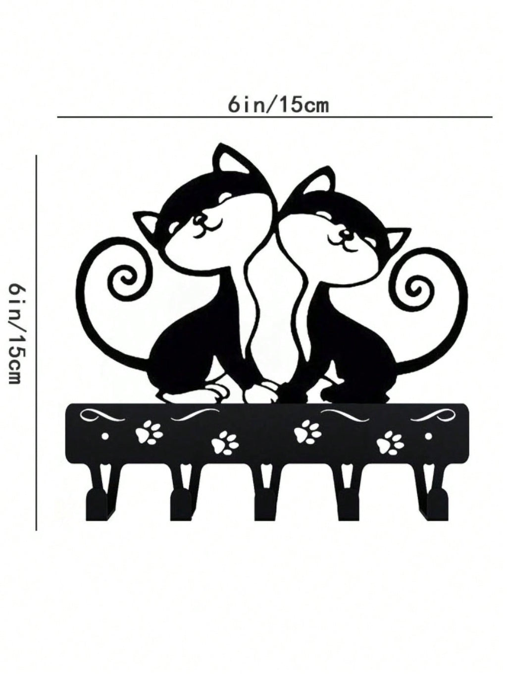1 PC Cute Two Black Cats Featured Design Storage Rack Wall Rack With Wall Hook Keychain Cat Decorative Hook Hanger Iron Hook Wall Hanging Hook, Suitable For Modern Home Decor, Home Decoration
