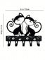 1 PC Cute Two Black Cats Featured Design Storage Rack Wall Rack With Wall Hook Keychain Cat Decorative Hook Hanger Iron Hook Wall Hanging Hook, Suitable For Modern Home Decor, Home Decoration