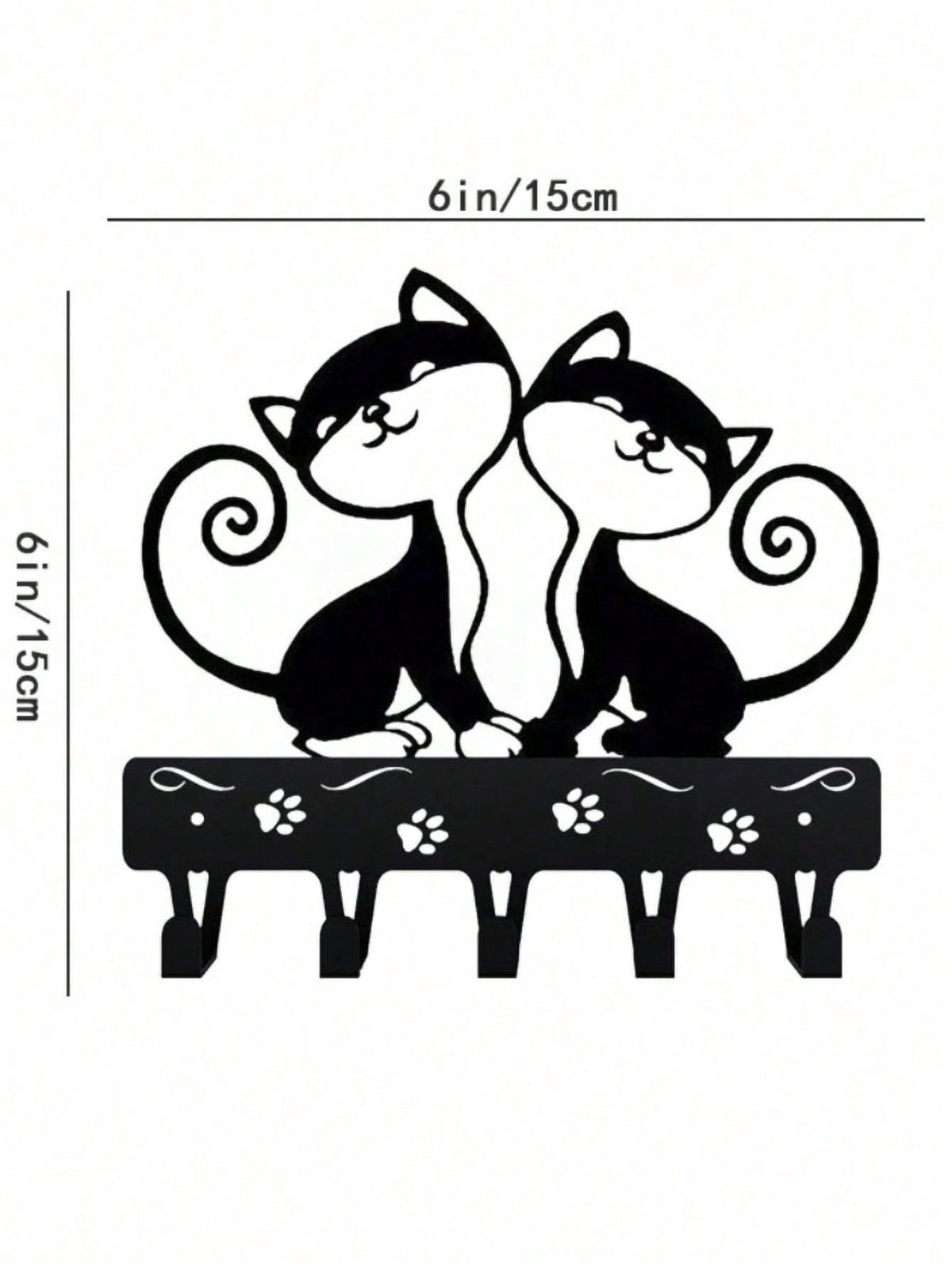 1 PC Cute Two Black Cats Featured Design Storage Rack Wall Rack With Wall Hook Keychain Cat Decorative Hook Hanger Iron Hook Wall Hanging Hook, Suitable For Modern Home Decor, Home Decoration