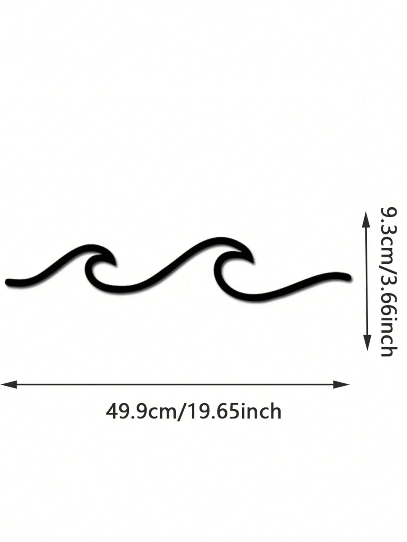 1 PC Christmas Metal Wave Art Logo Wall Decoration Ocean Wave Wall Hanging Simple Line Iron Crafts Wall Decoration Wall Sticker Artwork, Suitable For Modern Home Decor, Home Decoration, Room Decor, Bedroom Decor, Bathroom Decor, Waterproof, Rust Proof And Secondary image