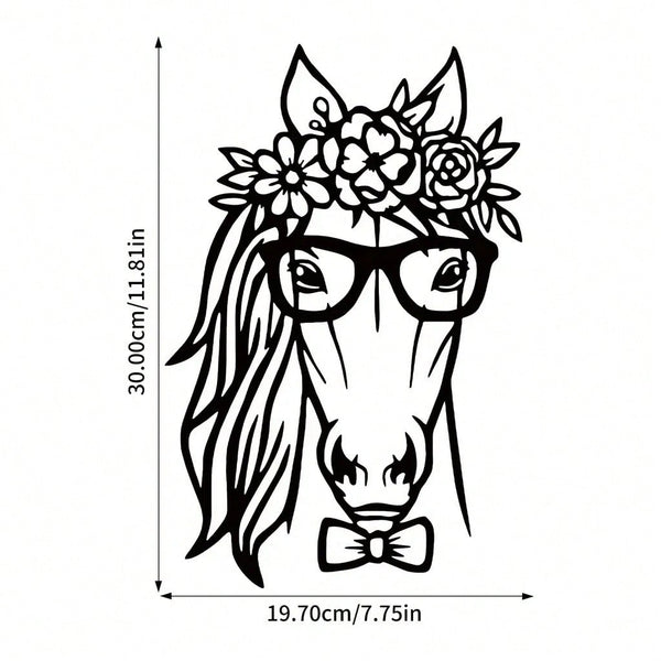 1 piece of modern abstract horse metal wall decoration - vintage aesthetic hanging decoration for home, office, bar and kitchen - perfect for Valentine's Day and New Year; 1 piece of laundry metal decoration plaque, simple and lovely