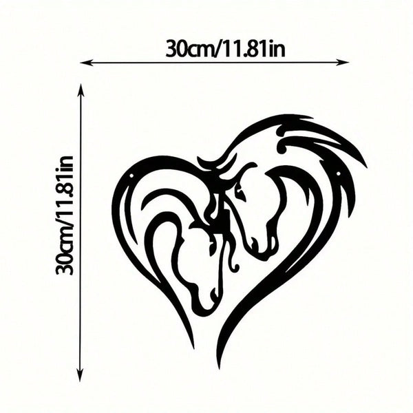 1 piece of modern abstract horse metal wall decoration - vintage aesthetic hanging decoration for home, office, bar and kitchen - perfect for Valentine's Day and New Year; 1 piece of laundry metal decoration plaque, simple and lovely