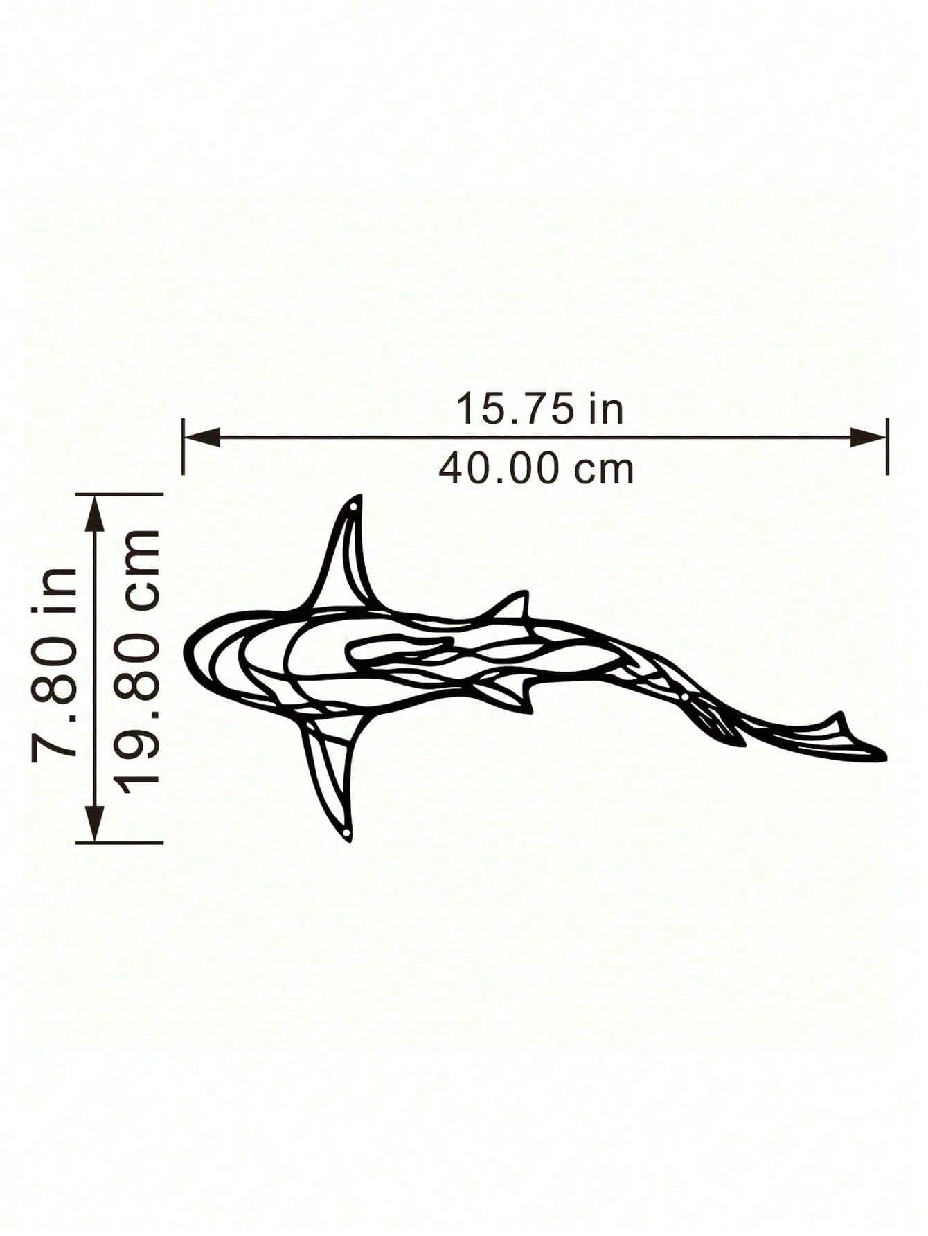 1 PC Minimalist Shark Metal Wall Art - Ocean Themed Iron Silhouette Decor, Modern Coastal Bathroom Living Room Wall Decor, Marine Lover Gift With Hanging Kit, Suitable For Christmas, Halloween, Thanksgiving, Valentine's Day Gifts, Suitable For Modern Home