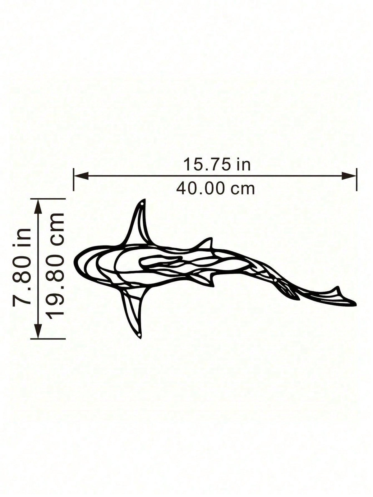 1 PC Minimalist Shark Metal Wall Art - Ocean Themed Iron Silhouette Decor, Modern Coastal Bathroom Living Room Wall Decor, Marine Lover Gift With Hanging Kit, Suitable For Christmas, Halloween, Thanksgiving, Valentine's Day Gifts, Suitable For Modern Home