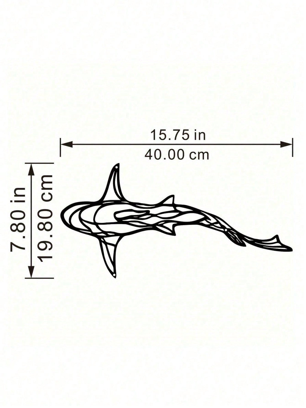 1 PC Minimalist Shark Metal Wall Art - Ocean Themed Iron Silhouette Decor, Modern Coastal Bathroom Living Room Wall Decor, Marine Lover Gift With Hanging Kit, Suitable For Christmas, Halloween, Thanksgiving, Valentine's Day Gifts, Suitable For Modern Home