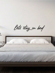 1pc "Let's Stay In Bed" Metal Sign, Metal Wall Decor, Metal Art, Wall Hanging, Inspirational Quote Wall Decor, Metal Plaque, Wall Plaque, Housewarming Gift