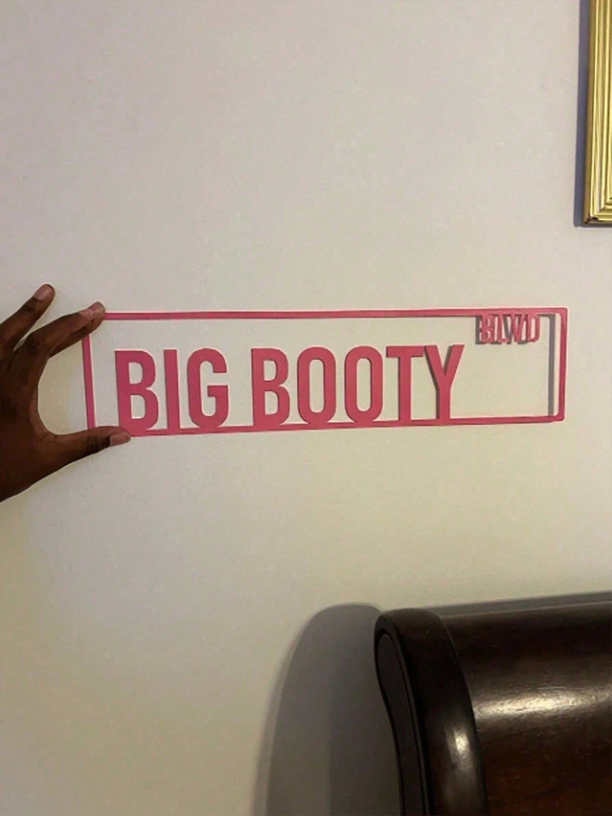 1pc Personalized Pink Aluminum Street Sign, "Big Booty" - Custom Home Decor For Door,Home Decor ,Room Decor,Wall Decor