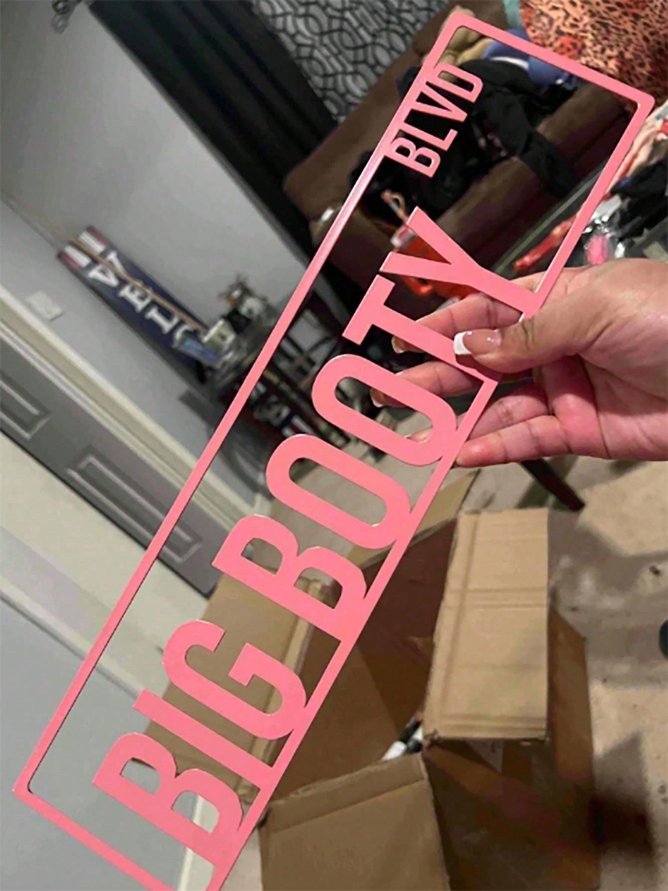 1pc Personalized Pink Aluminum Street Sign, "Big Booty" - Custom Home Decor For Door,Home Decor ,Room Decor,Wall Decor