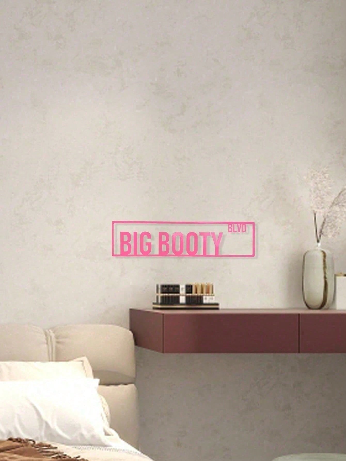 1pc Personalized Pink Aluminum Street Sign, "Big Booty" - Custom Home Decor For Door,Home Decor ,Room Decor,Wall Decor