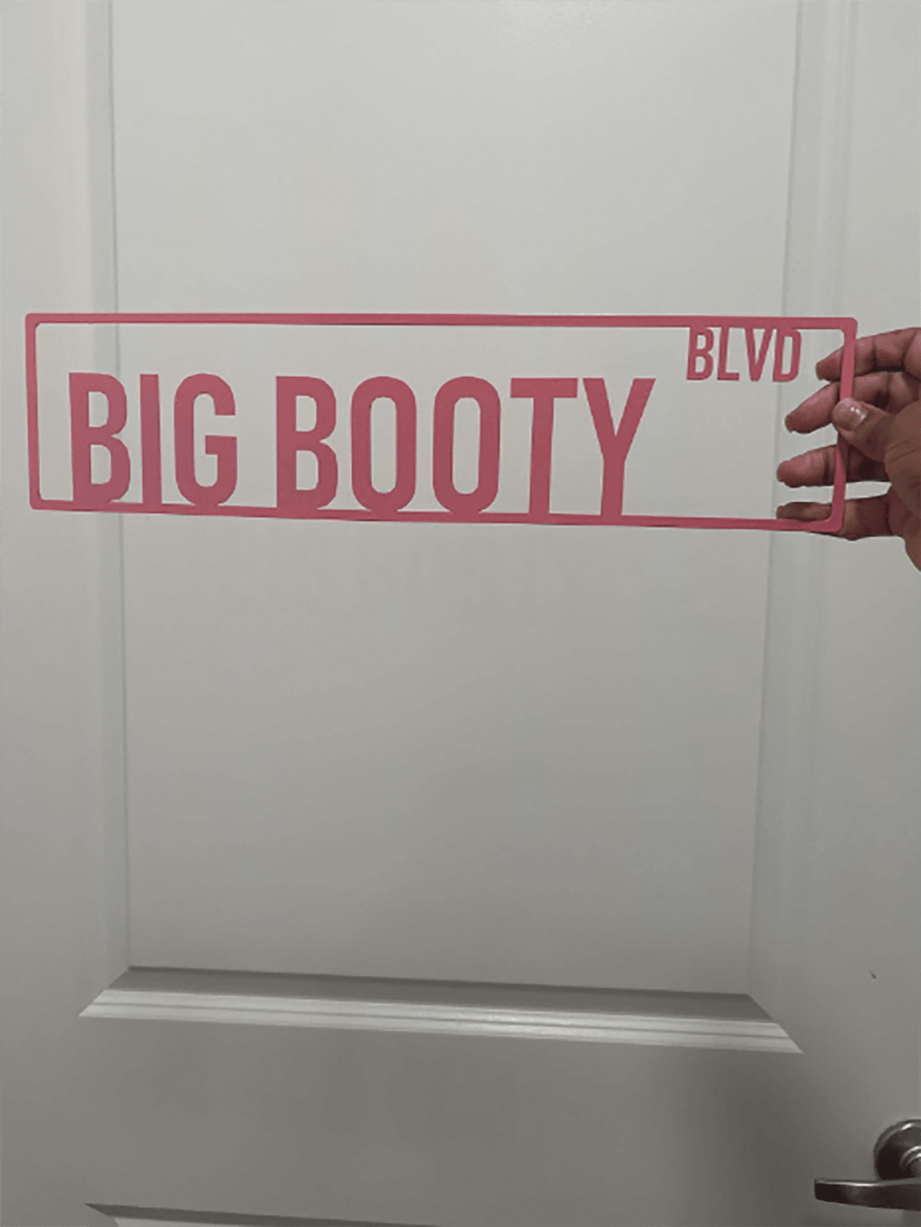 1pc Personalized Pink Aluminum Street Sign, "Big Booty" - Custom Home Decor For Door,Home Decor ,Room Decor,Wall Decor