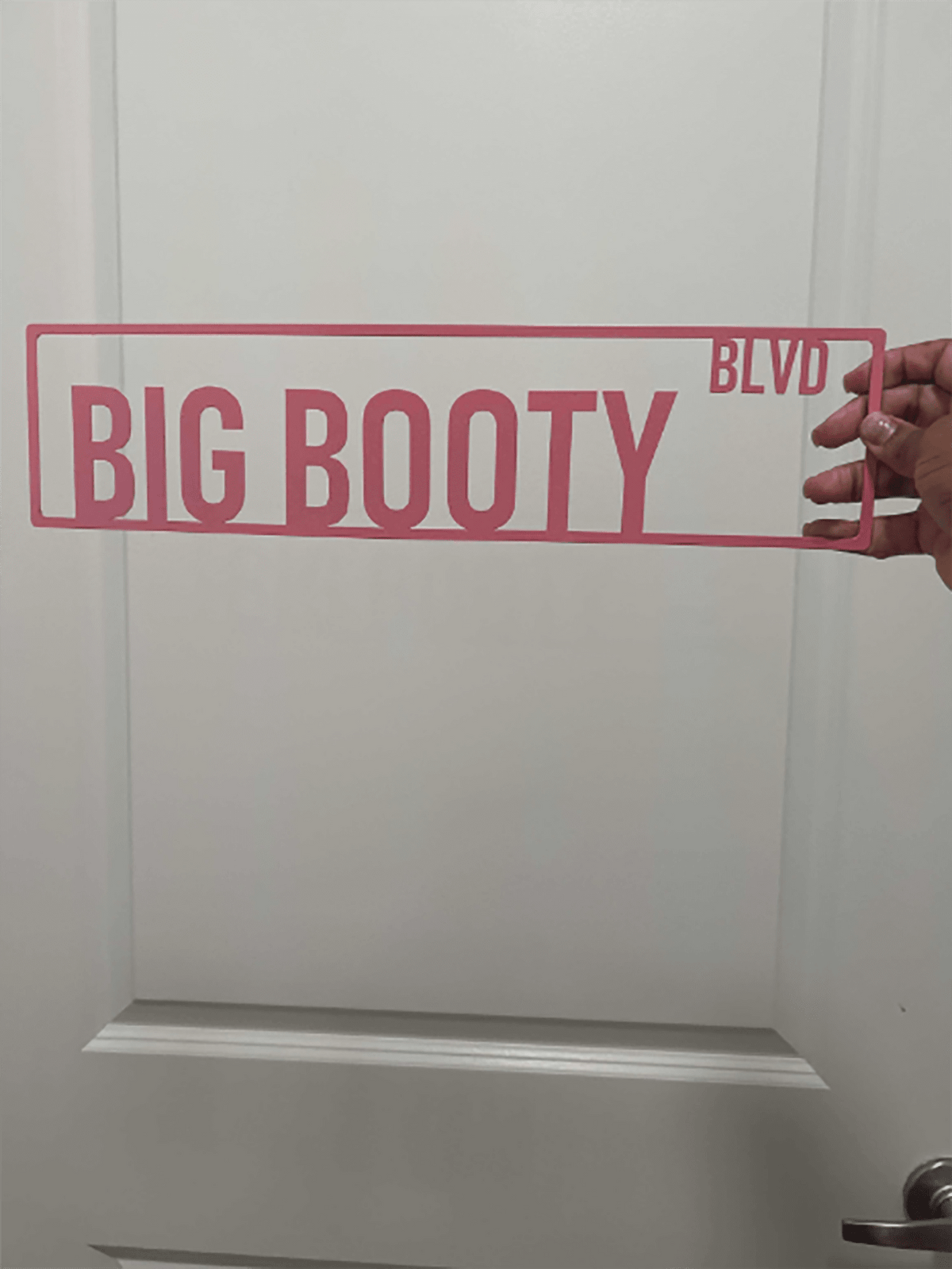 1pc Personalized Pink Aluminum Street Sign, "Big Booty" - Custom Home Decor For Door,Home Decor ,Room Decor,Wall Decor