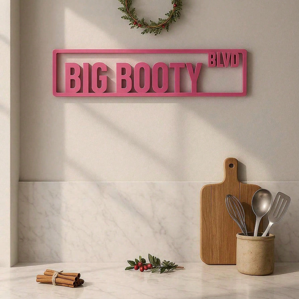 1 piece of "big butt" custom pink street sign - personalized fun name sign, durable, suitable for indoor/outdoor - custom home decoration, can be hung on the door
