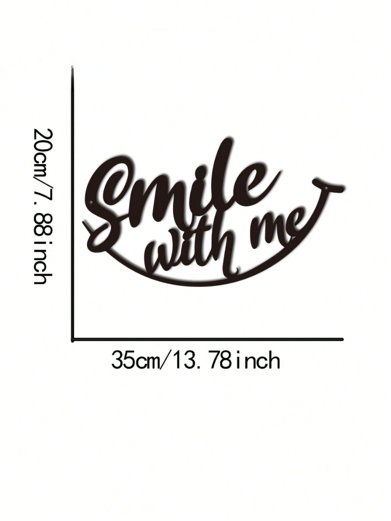 1 PC Positive Affirmation Iron Wall Art - "Smile With Me" Black Metal Sign With Distressed Finish, Uplifting Decor For Living Room Entryway, Therapy Grade Emotional Decor Gift, Suitable For Christmas, Halloween, Thanksgiving, Valentine's Day Gifts