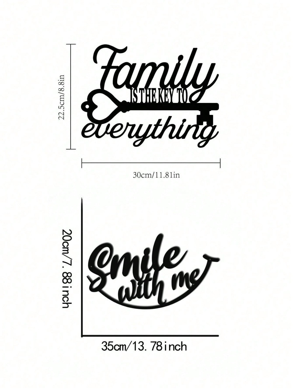 1 PC Positive Affirmation Iron Wall Art - "Smile With Me" Black Metal Sign With Distressed Finish, Uplifting Decor For Living Room Entryway, Therapy Grade Emotional Decor Gift, Suitable For Christmas, Halloween, Thanksgiving, Valentine's Day Gifts
