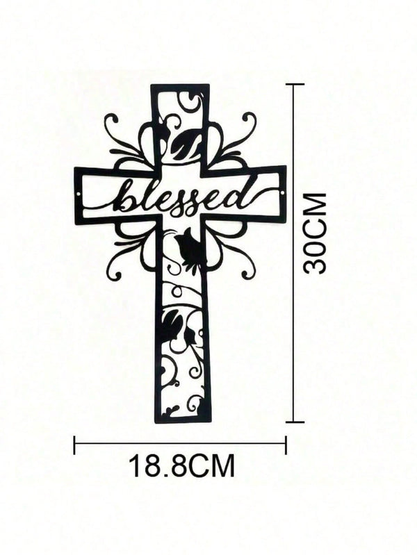 1 piece of metal cross wall decoration - home decoration, love theme, suitable for home, office, kitchen - Valentine's Day, New Year, Easter outdoor wall decoration, suitable for modern home decoration, home decoration, room decoration.